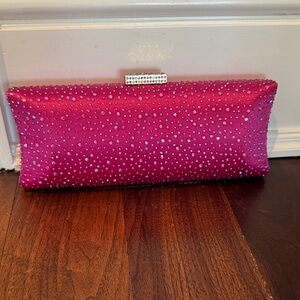 Elegant Pink Clutch with Rhinestone Accents